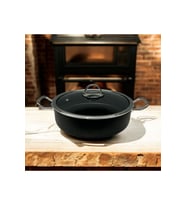 Tuna House Granit  Basık Tencere  26 Cm  Siyah