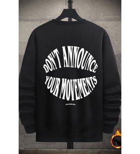 Unisex Dont Baskılı Bisiklet Yaka Sweatshirt (Siyah)