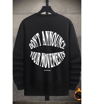 Unisex Dont Baskılı Bisiklet Yaka Sweatshirt (Siyah)