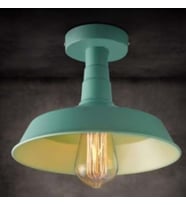 MYLİGHTS  RETRO VİNTAGE TURKUAZ METAL PLOFONYER TAVAN AVİZE ARMATÜR (Siyah)