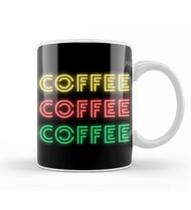 CAT Funny Coffee Drinks Art lover Gift Quote   Vntage Retro Rainbow Style Kupa Bardak Porselen
