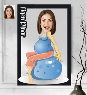 Kişiye Özel 3D  Ahşap Tablo Hamile Yoga Yapan Kadın 30x40 -23