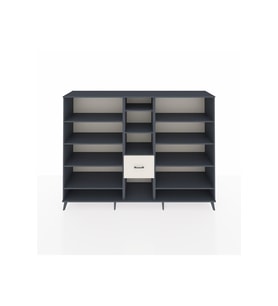 Hyperion Dolap 11 Raflı 3 Çekmeceli  220x44x163 Antrasit-Antrasit/Aytaşı