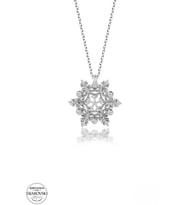 SWAROVSKİ TAŞLI  ZİRCONİA KAR TANESİ 925 AYAR GÜMÜŞ KOLYE