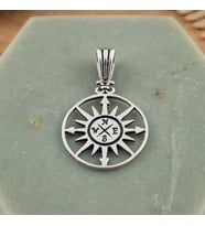 Gümüş Pusula Kolye Ucu 925 Ayar Gümüş Pusula Figürlü Unisex Kolye Ucu