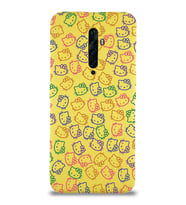 Oppo Reno 2z Uyumlu Lansman Kılıf Hello Kitty Tasarımlı İçi Kadife Kapak-Sarı (Şeffaf)