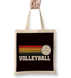 Vintage Volleyball Retro Ball Sports Coach Team Athlete Game Bez Çanta Uzun Saplı