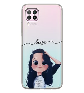 Huawei Sweet Girl Tasarımlı Şeffaf Telefon Kılıfı