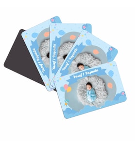 Fotoğraflı Ve İsimli Erkek Bebek 1 Yaş Doğum Günü Magneti (16'Lı Paket) 6X9 Cm (Karışık)
