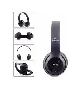P47 Wireless Bluetooth Kulaklık Siyah Siyah