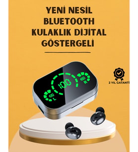 LED Ekranlı Kablosuz Kulaklık – Gürültü Önleyici Mikrofon ve Dokunmatik Özellikli