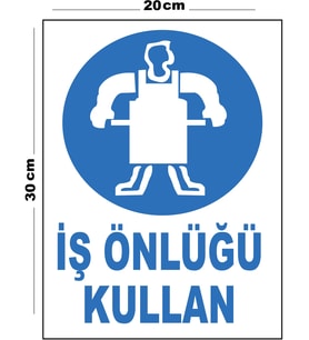Metal İş Önlüğü Kullan 20cm x 30cm A4 Büyüklüğünde Uyarı Levhası Yönlendirme Tabelası