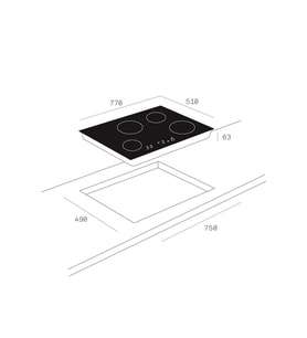 40239001-Teka Tb 770 Siyah Vitroseramik Ocak