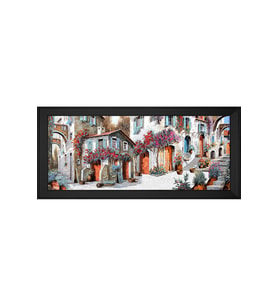 Manzara Temalı Kanvas Tablo 80 x 110 cm Siyah Çerçeve