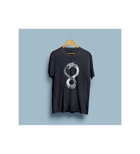 Oversize Altered Carbon Dragon Baskılı Unisex T-shirt (Siyah)