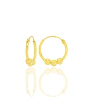 Gümüş altın yaldızlı 14 mm italyan toplu halka küpe  SGTL12755GOLD