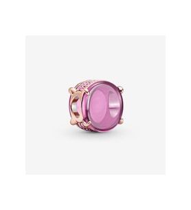 Pembe Oval Kabaşon Charm