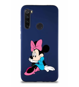 Xiaomi Redmi Note 8 Soft Premier Kapak Minnie Mouse-E Tasarımlı Silikon Kılıf - Lacivert (Şeffaf)