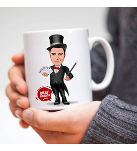 Kişiye Özel Karikatürlü Sihirbaz Kupa Bardak