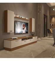 Decoraktiv Trendstyle 5220D Slm Tv Ünitesi Tv Sehpası - Ceviz Beyaz (Beyaz - Kahverengi)
