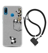 Huawei P20 Lite Mate 10 20 Lite Pro P40 Lite KılıfBoyun Askılı Silikon Pandalar 1798