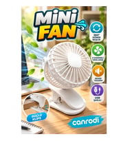360° Döner Başlıklı Klipsli Mini Fan – 3 Kademeli USB Şarjlı Sessiz Tasarım
