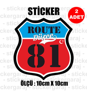 81 düzce memleket rota gidiş etiket sticker çıkartma - 2 adet - motosiklet araba otomobil kamyon kamyonet cam uyumlu