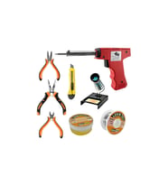 Full 8 Parça 80W Lehim Havyası ve Lehim Standı Pasta, Lehim Teli ve Mini Pense, Kargab