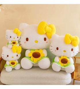 Hello kitty peluş oyuncak elinde ayçiçeği 40 cm sevimli peluş