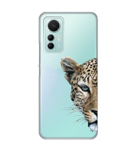 Xiaomi Mi 12 Lite Uyumlu Kaplan Desenli Şeffaf Telefon Kılıfı