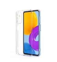 Galaxy M52 Kılıf İnce ve Esnek Şeffaf Süper Silikon (Renksiz)