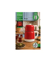 Kiwi KTM-2921 Paslanmaz Çelik Çay Makinesi 1800W & 2.2 L Su Isıtıcı & 1.2 L Demlik & 90°c Sıcak Tu