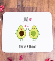 Kişiye Özel Sevimli Avokado Desenli Mouse Pad