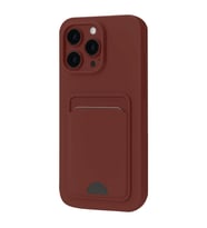 Apple İphone 16 Pro Kılıf Kelvin Kartvizitli Silikon - Bordo