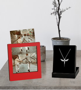 Kişiye Özel 4 Polaroid Fotoğraf Albümü Fotoğraflı Ahşap Çerçeve Ve Melek Kolye
