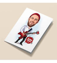 Kişiye Özel Gitarist Karikatürlü Tebrik Kartı