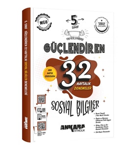 Ankara Yayıncılık 5. Sınıf Güçlendiren 32 Haftalık Sosyal Bilgiler Kazanım Denemeleri (Çok Renkli)