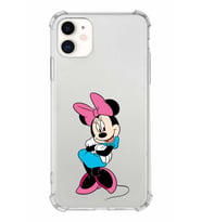 Apple iPhone 11 Uyumlu Köşe Korumalı Antişok  Kapak Minnie Mouse Tasarımlı Şeffaf  Kılıf