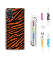 Samsung a71 A72 A73 A7 A9 2018 C7 C9 Kılıf Kablo Koruma Spiral Silikon Leopar Yeni 1676