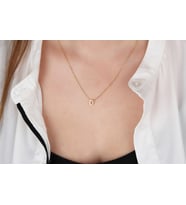 Glorria Gümüş 3 Boyutlu Minimalist D Harfi Kolye (Çok Renkli)