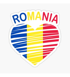 Romanya Rumen Çıkartması Araba Kalp Sticker Etiket 19CM