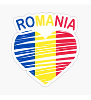 Romanya Rumen Çıkartması Araba Kalp Sticker Etiket 19CM