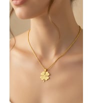 Çelik Gold Yonca Kolye 80cm 25-clkk149