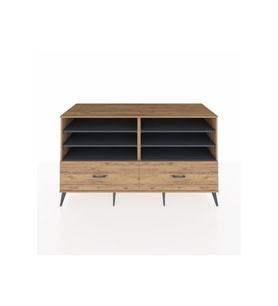Kronos Konsol 6 Raflı 2 Çekmeceli  176x59x99 Çam-Antrasit/Çam