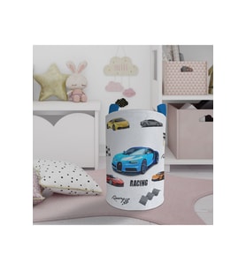 MEKTA HOME BEBEK VE ÇOCUK ODASI Yarış Arabalaları Desenli Oyuncak Sepeti