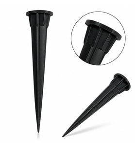 Metal Bahçe Montaj Kazığı 2'li Set 160 mm Gri Toprak Sabitleme Kazığı Bahçe Armatürü LED Spot Solar Lamba Montaj Ayağı