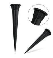 Metal Bahçe Montaj Kazığı 2'li Set 160 mm Gri Toprak Sabitleme Kazığı Bahçe Armatürü LED Spot Solar Lamba Montaj Ayağı
