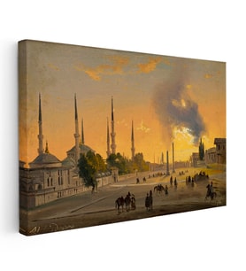 Kanvas Tablo Ippolito Caffi Sultanahmet Meydanı Obelisk Minare Ressam Tablosu Ev Ofis Dekoru