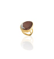 Kadir Jewellery 22 Ayar Altın Kaplama Kadın Fosil Taşlı Yüzük