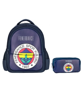 Fenerbahçe Erkek Çocuk Arma Baskılı Suni Deri Okul Çantası ve Kalemlik Seti (İkili Set) - SETME25760C
